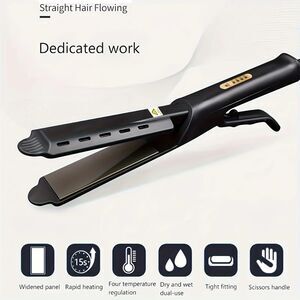 NIB- Hair Straightener Ceramic Ionic Flat Iron Damp or Dry Straightener 4 Temps